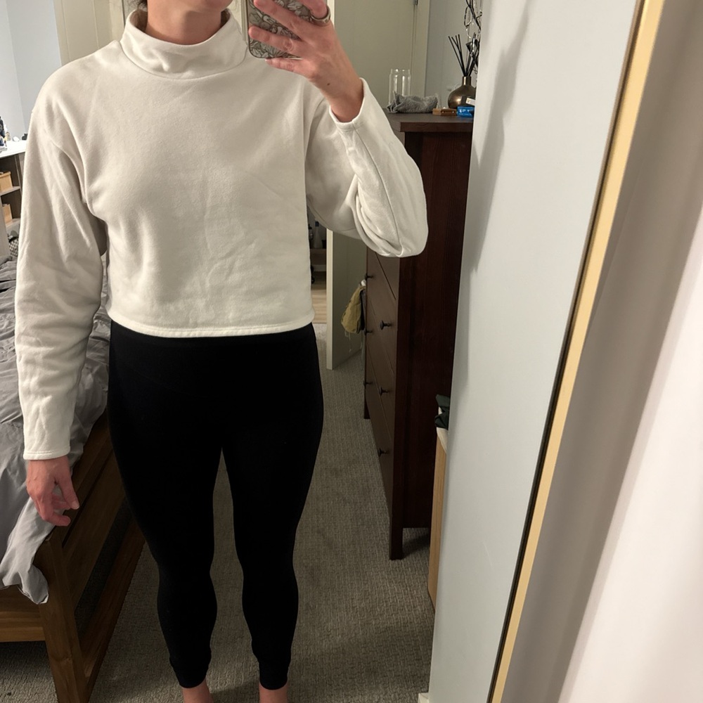 Express Cream Mock Neck Sweater